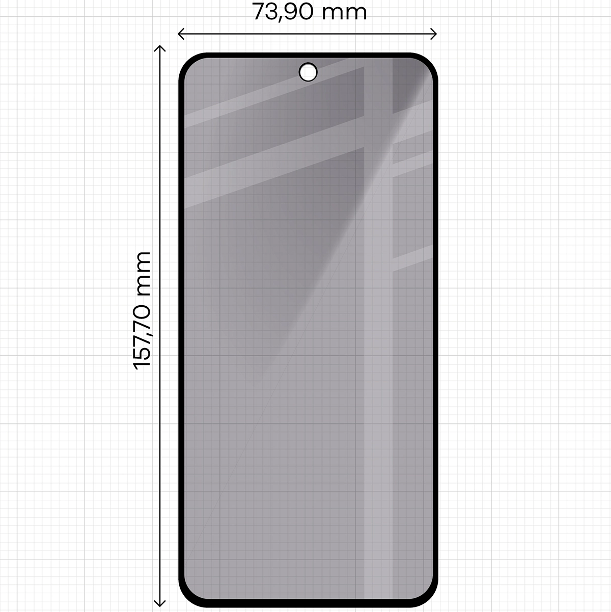 Zdjęcie na miarce szkła Bizon Glass Edge Shadow do Samsung Galaxy M35 5G / A55 5G / A35 5G